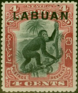 Labuan 1900 4c Black & Carmine SG113 Fine MM 