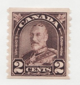 Canada Sc# 182 * MH fine + , 1931 2¢ KGV Arch Leaf coil postage stamp