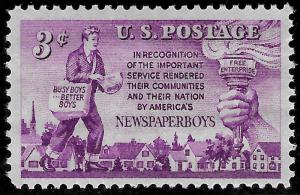 Scott 1015   3¢ Newspaper Boys Single, MNH