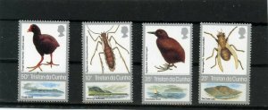 TRISTAN DA CUNHA 1986 FAUNA BIRDS & INSECTS SET OF 4 STAMPS MNH 