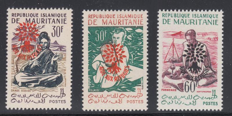 Mauritania Mi III-V MNH. 1962 Refugee Year, Unofficial issue complete, scarce