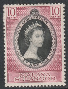 Malaya Selangor Scott 101 - SG115, 1953 Coronation 10c MH*