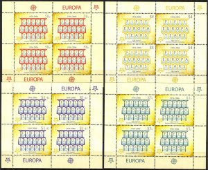 Fiji 2005 50 Years of Europa CEPT Stamps 4 sheets MNH