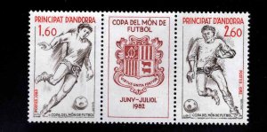 Andorre (French) Andorra Scott 296-297a MNH** 1982 soccer pair with label