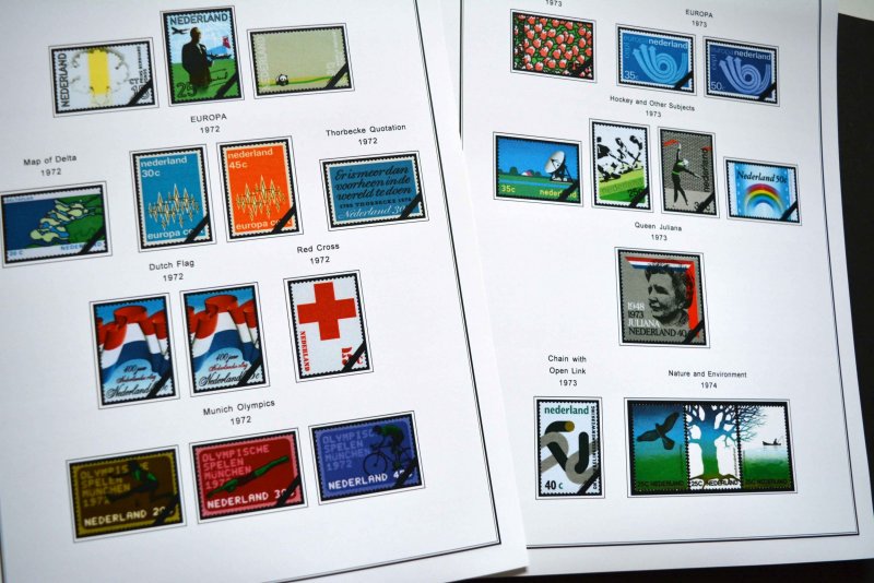 COLOR PRINTED NETHERLANDS 1852-2010 STAMP ALBUM PAGES (315 illustrated pages)