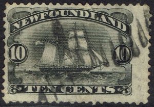 NEWFOUNDLAND 1887 SHIP 10C USED