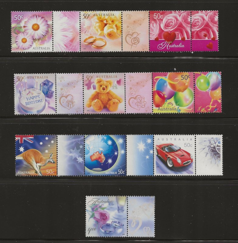 Australia 2115-24  2003   set 10  strips 3 & single   vf mint nh