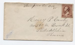 1885 Thompson DE #210 cover manuscript postmark DPO [S.4215]