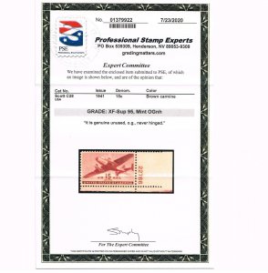 EXCEPTIONAL GENUINE SCOTT #C28 MINT PRISTINE OG NH PSE CERT GRADED XF-SUPERB-95