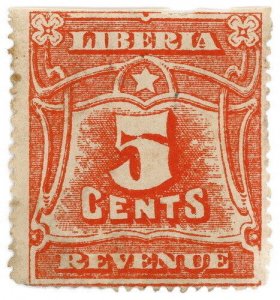 (I.B) Liberia Revenue : Duty Stamp 5c