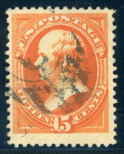 US Stamp #189 Webster 15c - PSE Cert - USED 