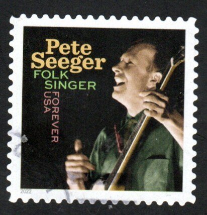 New 2022 - (60c) - Pete Seeger, Folk Singer - USED Single Off Paper