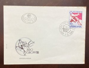 D)1986, YUGOSLAVIA, FIRST DAY COVER, EUROPEAN JUDO CHAMPIONSHIP ISSUE,