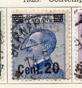 Italy 1925 Early Issue Fine Used 20c. Surcharged 099665