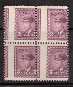 Canada #252 Mint Dramatic Misperf Block Of Four