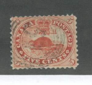 1859 5 cents Beaver used with 4 ring Brockville 51