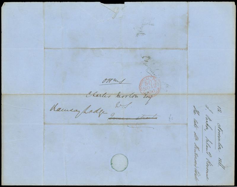 1866, SCOTLAND Stampless, OFFICIAL PAID 50 NO12 66 EDINBURGH CDS, Inland Revenue