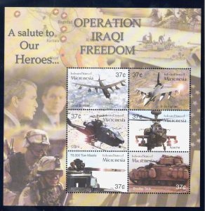 MICRONESIA Sc 545-6 NH 2 MINISHEETS OF 2003 - WAR IN IRAQ - (JO23)