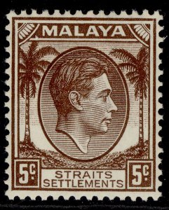 MALAYSIA - Straits Settlements GVI SG281, 5c brown, M MINT. Cat £25. DIE I