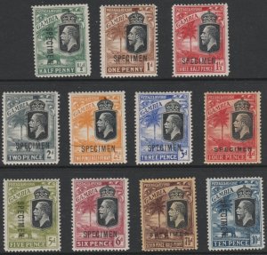 GAMBIA  1921  KG5 Script CA set to 10d opt;d SPECIMEN