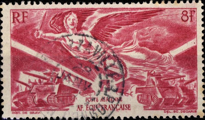 A.E.F. - 1946 - Yv.PA43/Mi.255 8fr carmin  Anniversaire de la Victoire - Obl. TB