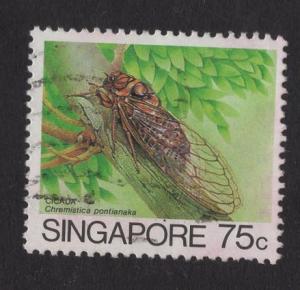 Singapore   #460a  used   1985   insects  75c  cicada