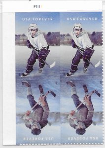 US #5252-5253 Plate Block  History of Ice Hockey.   Nice