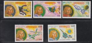 Cambodia # 328-330, C46-47, Copernicus, Space Flights, Concorde Jet, , NH, .