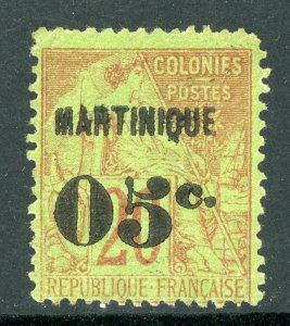 Martinique 1888 French Colony 5¢/20¢ Red Scott #13 Mint E86