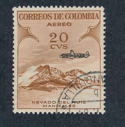 Colombia 1959 Scott C330 used - 20c, Ruiz Mountain Manizales