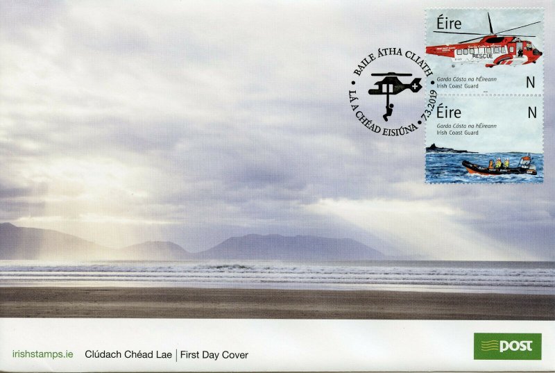 Ireland 2019 FDC Irish Coast Guard 2v Cover Helicopters Boats Aviation Stamps