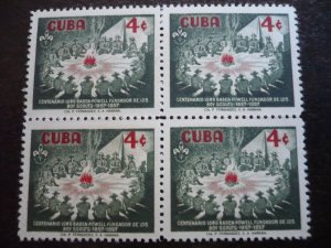 Stamps - Cuba - Scott# 565,C152 - Mint Hinged Set of 2 Stamps in Blocks of 4