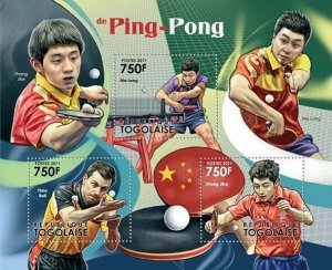 Togo 2011 MNH - Table Tennis (Ma Long, Timo Boll, Zhang Jike). MNH