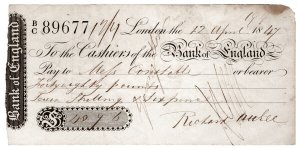 (I.B) QV Revenue : Early Cheque £48 7/6d (Bank of England 1847)