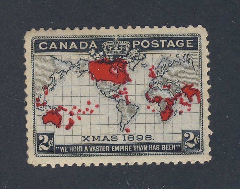 Canada 1898 Xmas Map Stamp;  #86-2c MH VF Guide Value = $60.00