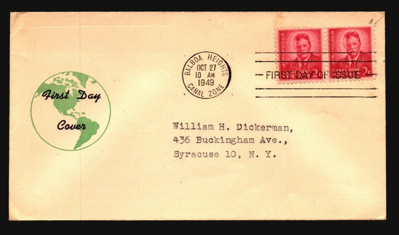Canal Zone SC# 137 FDC / Pair / Cacheted / Left Creasing - L1590