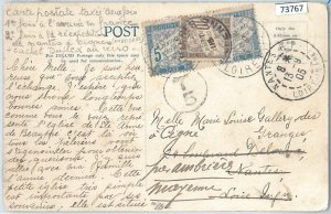 73767 - CANADA - POSTAL HISTORY - POSTCARD taxed on arrival in FRANCE 1905-