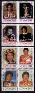 ST. VINCENT Sc# 894 - 897 MNH FVF Spec 4xPr Michael Jackson