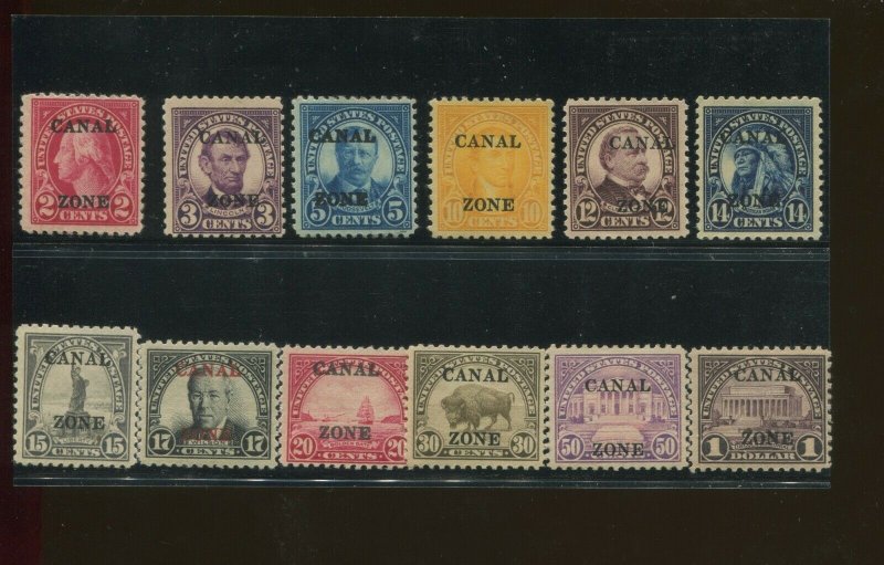 1925 Canal Zone Panama Postage Stamp #84-95 Mint F/VF Original Gum Set