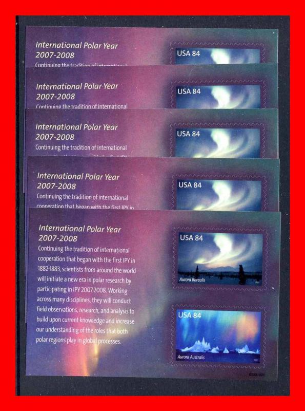 U.S. 2007 #4123, 5 Polar Year Souvenir Sheets