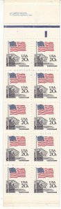 BK140, Scott 1896a, 20c Flag Complete Booklet of 10, MNH Booklet