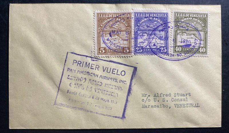 1930 Puerto Caballo Venezuela First Flight Airmail Cover To Maracaibo Pan Americ