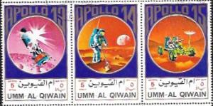 Ajman 1972  Set of 8 stamps - Apollo 11 - 17. Astronauts, Lunar, Rover