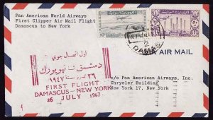 #12791-cover -  Syria 26 July 1947 - first flight Pan-Am from Dam