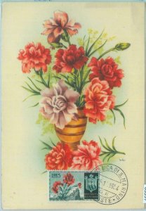 83597 - SAN MARINO - Postal History - MAXIMUM CARD -  Flowers  1954