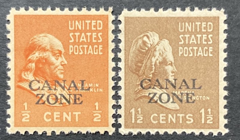 U.S.-Canal Zone 1939 #118-9, (U.S. #803,5 O/P), MNH.