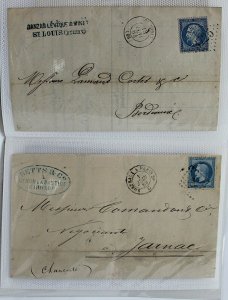 France 1863 /70 bundle of 20c blue perforate Napoleon covers  entires FU Covers