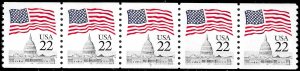 Sc 2115a   22¢ Flag over Capitol PNC/5 Plate #7, MNH