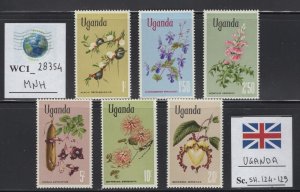 WC1_28354. BRITISH COL.: UGANDA. Beautiful 1969 QEII sh. set. Sc.124-129. MNH