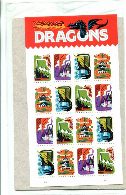 US Scott #5307-10  Dragons Sheet MNH. Free Shipping.